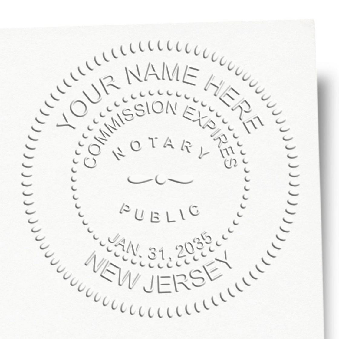 Soft New Jersey Notary Stamp and Notary Seal Embosser Bundle