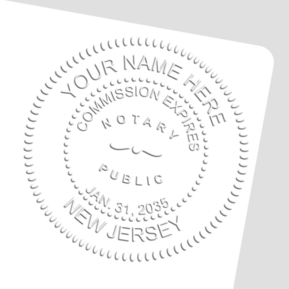 Rectangular Self Inking New Jersey Notary Stamp and New Jersey Notary Soft Seal