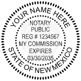 New Mexico Round Notary Stamp Imprint Example
