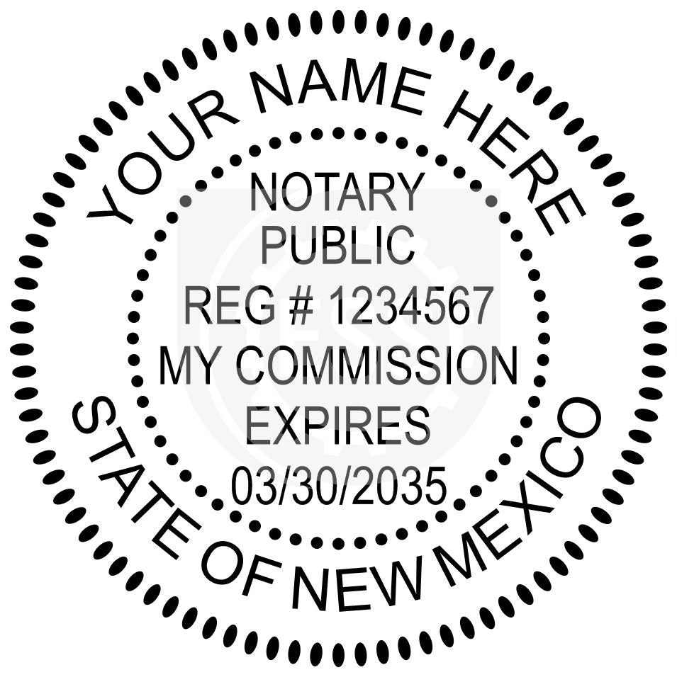 New Mexico Notary Seal Imprint Example