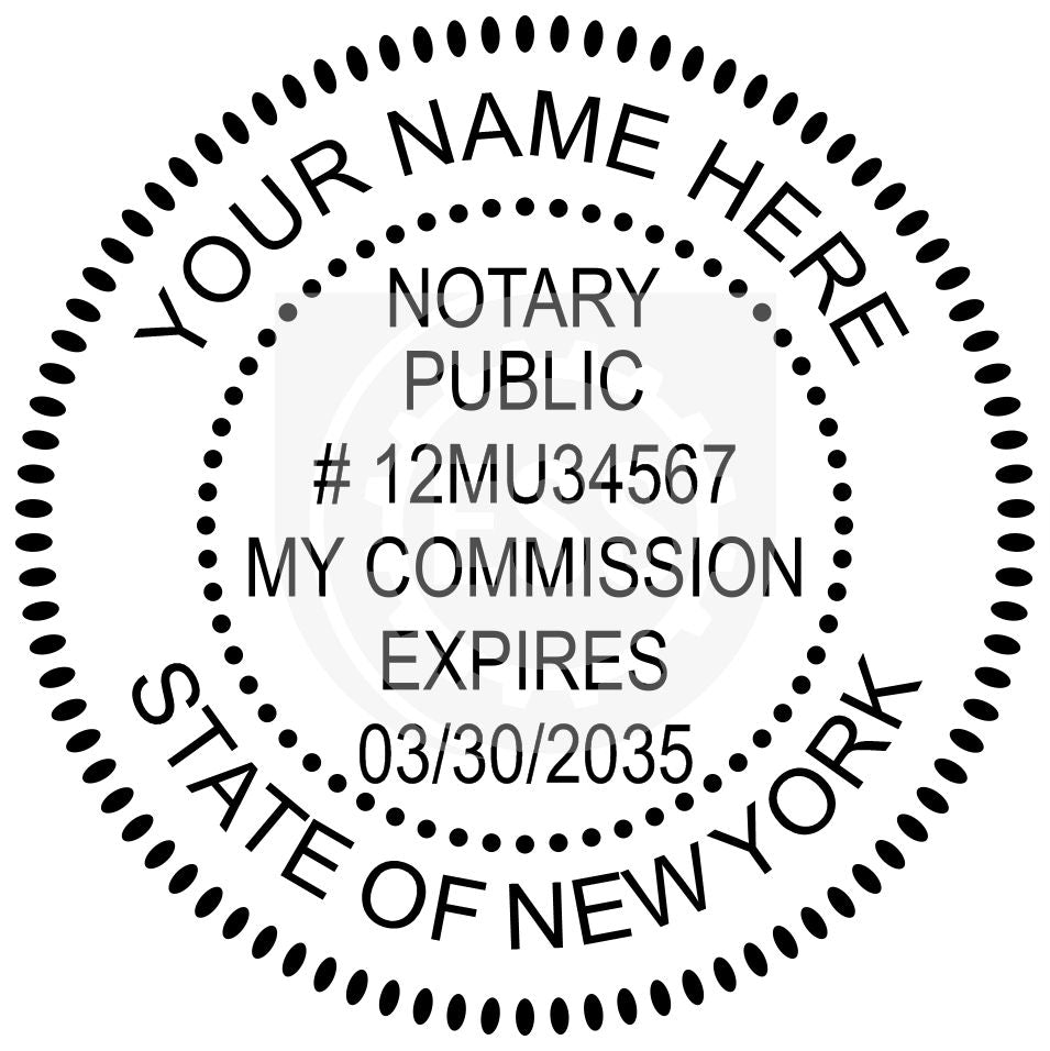 New York Notary Seal Imprint Example