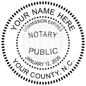 North Carolina Round Notary Stamp Imprint Example