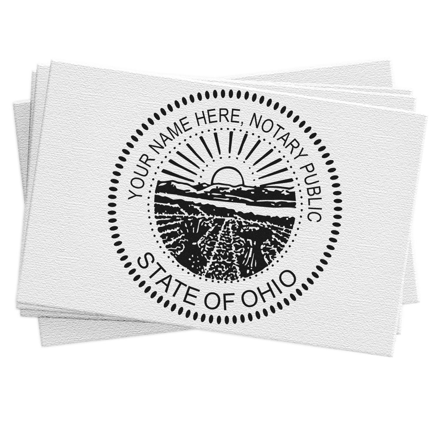 Ohio Round Notary Kit with Rubber Stamps