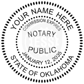 Oklahoma Round Notary Stamp Imprint Example