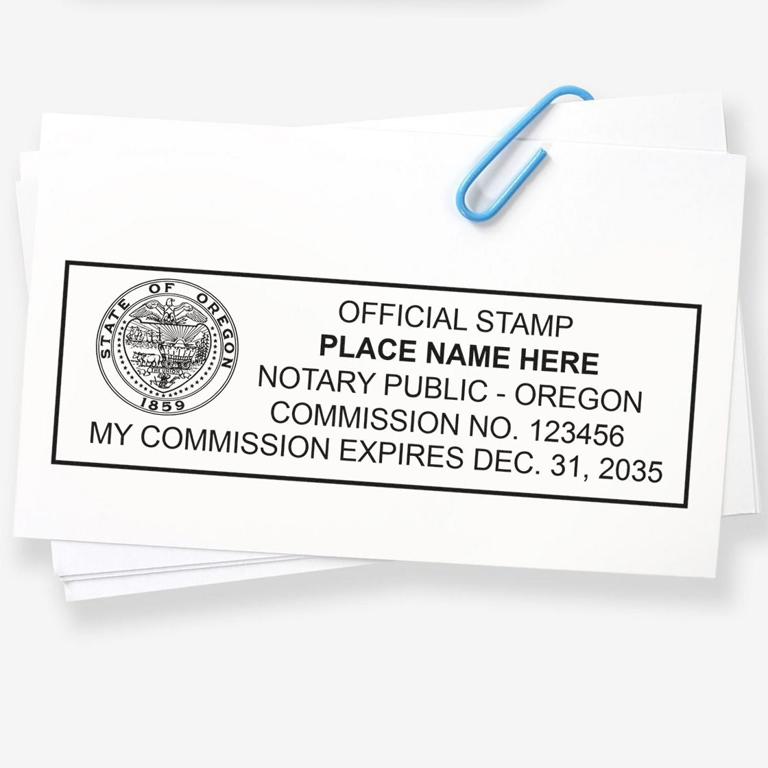 Rectangular Self Inking Oregon Notary Stamp and Oregon Notary Soft Seal