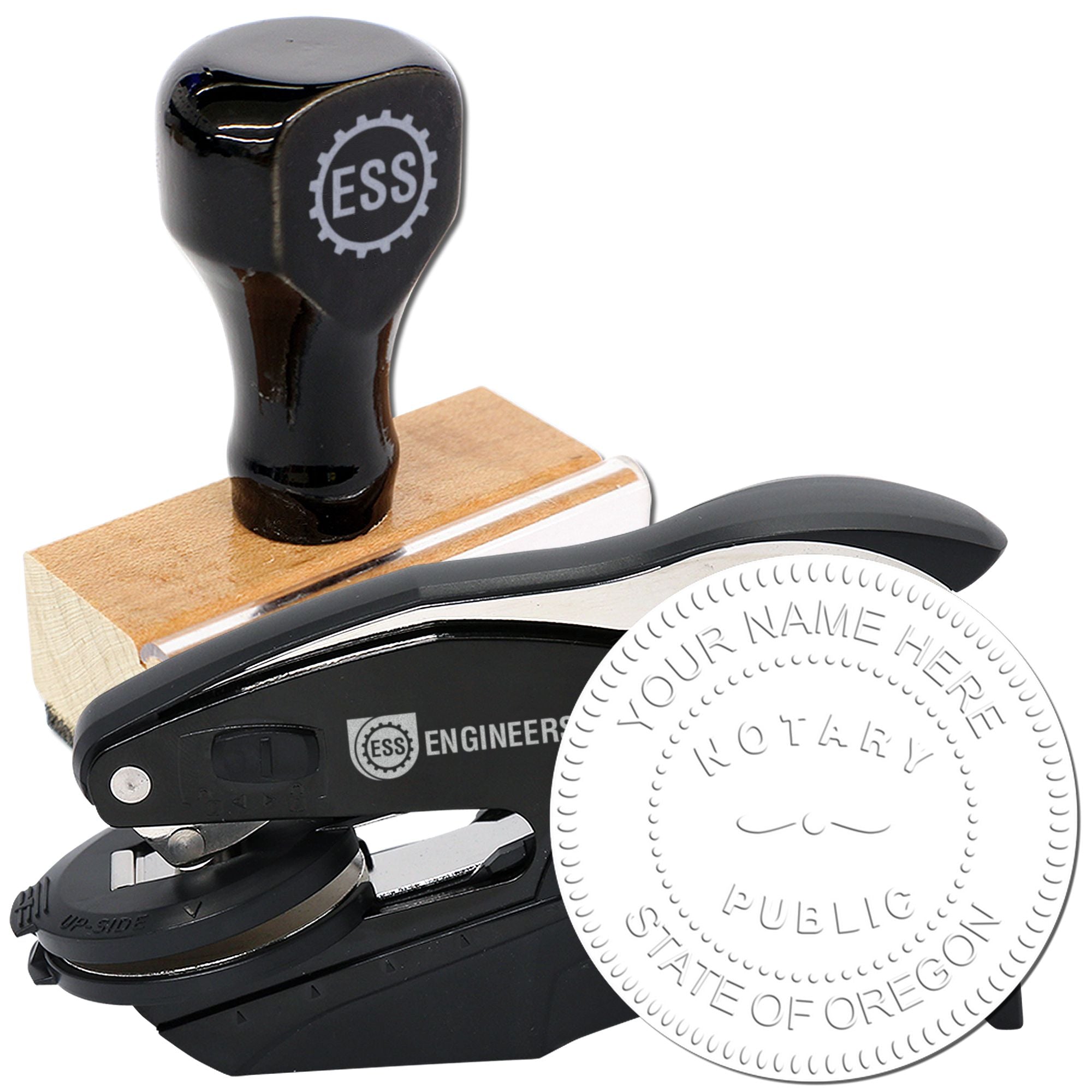OR Hybrid Seal and Notary Rectangular Wood Stamp Kit