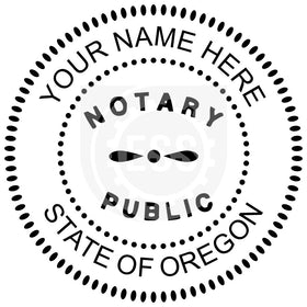 Oregon Round Notary Stamp Imprint Example