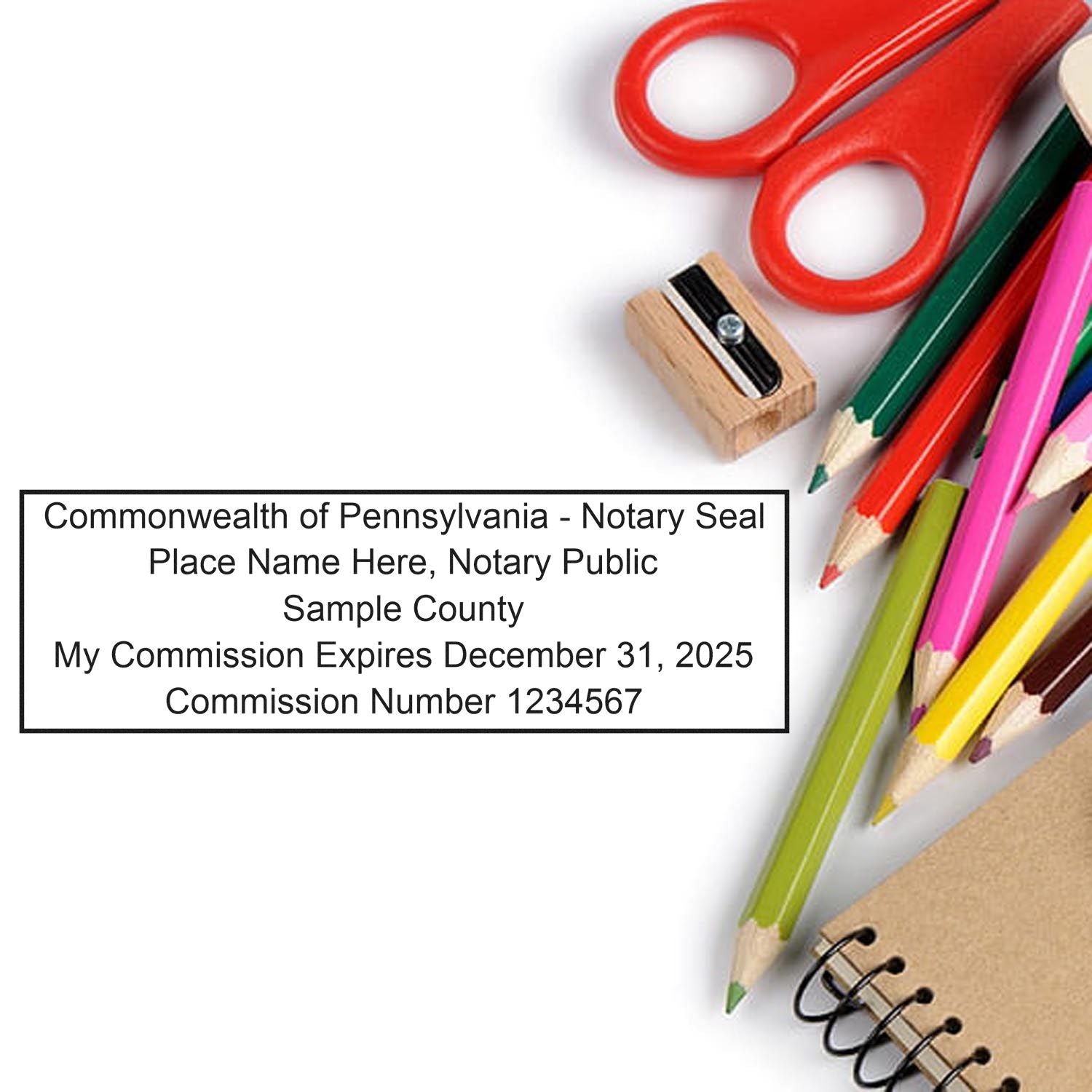 Pennsylvania Notary Desk Seal with Rectangular Self Inking Notary Stamp Bundle