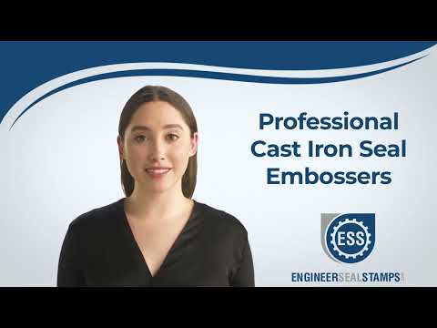 A woman explaining about Professional Cast Iron Seal Embossers