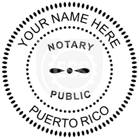 Puerto Rico Round Notary Stamp Imprint Example