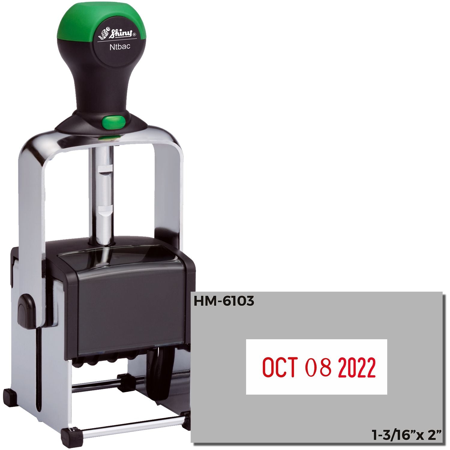 Shiny Heavy Duty Date Stamp 1-3/16 x 2