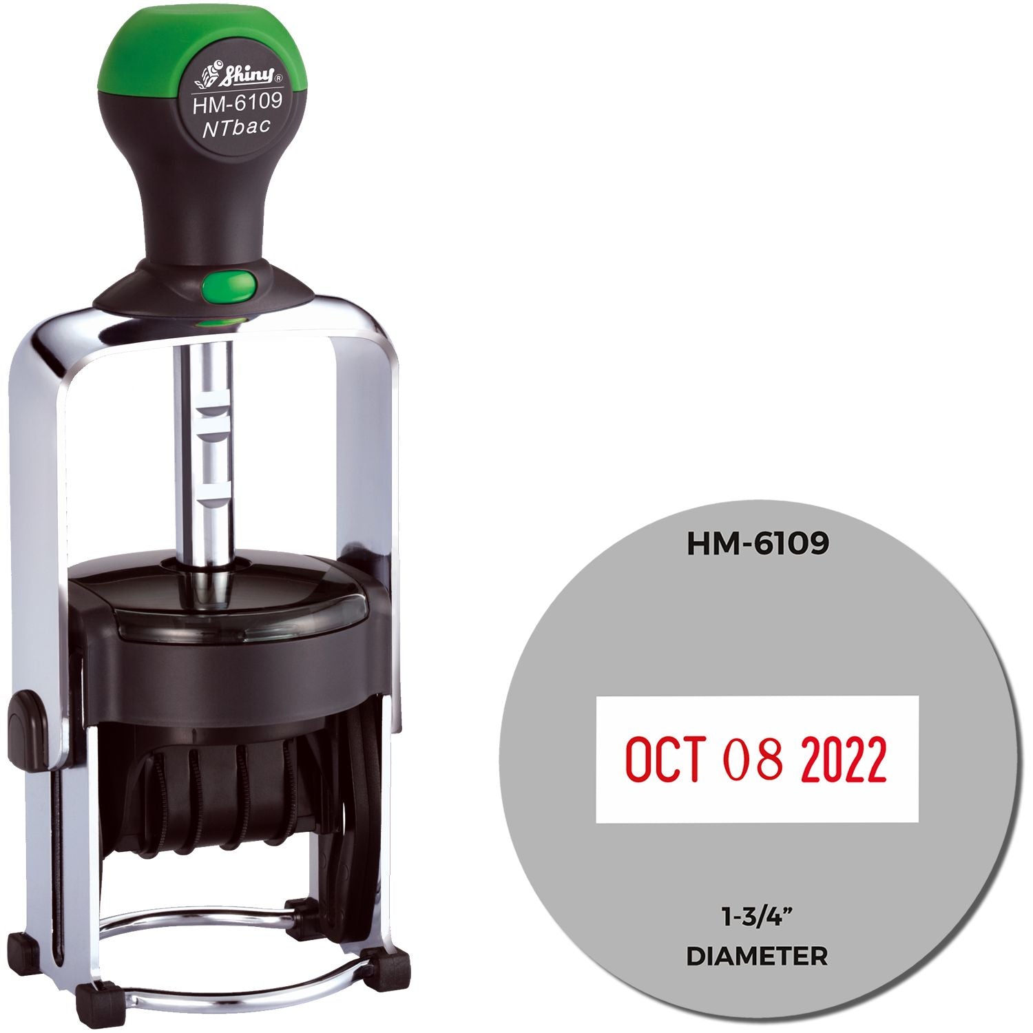 Shiny Heavy Duty Date Stamp 1-3/4 Diameter