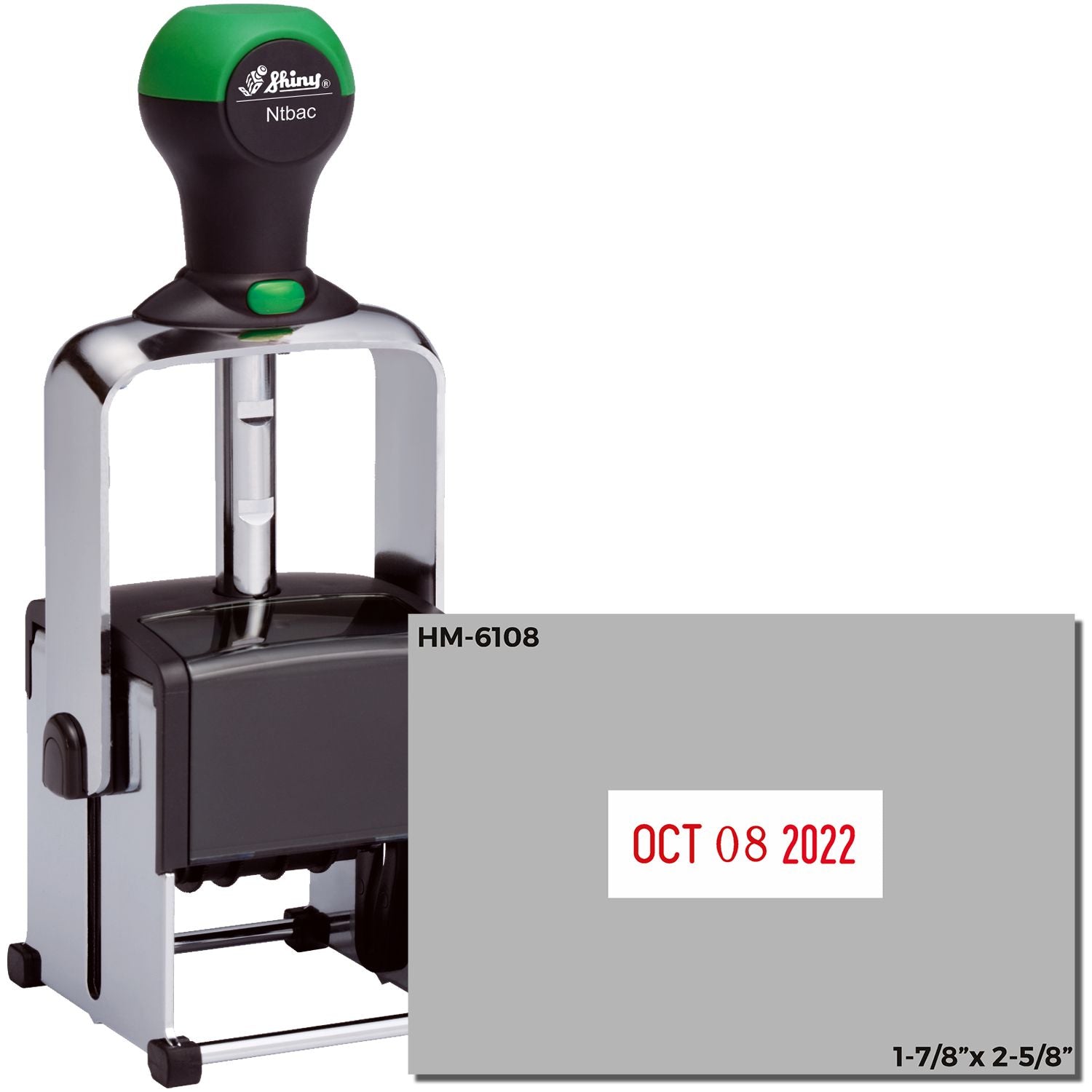 Shiny Heavy Duty Date Stamp 1-7/8 x 2-3/4