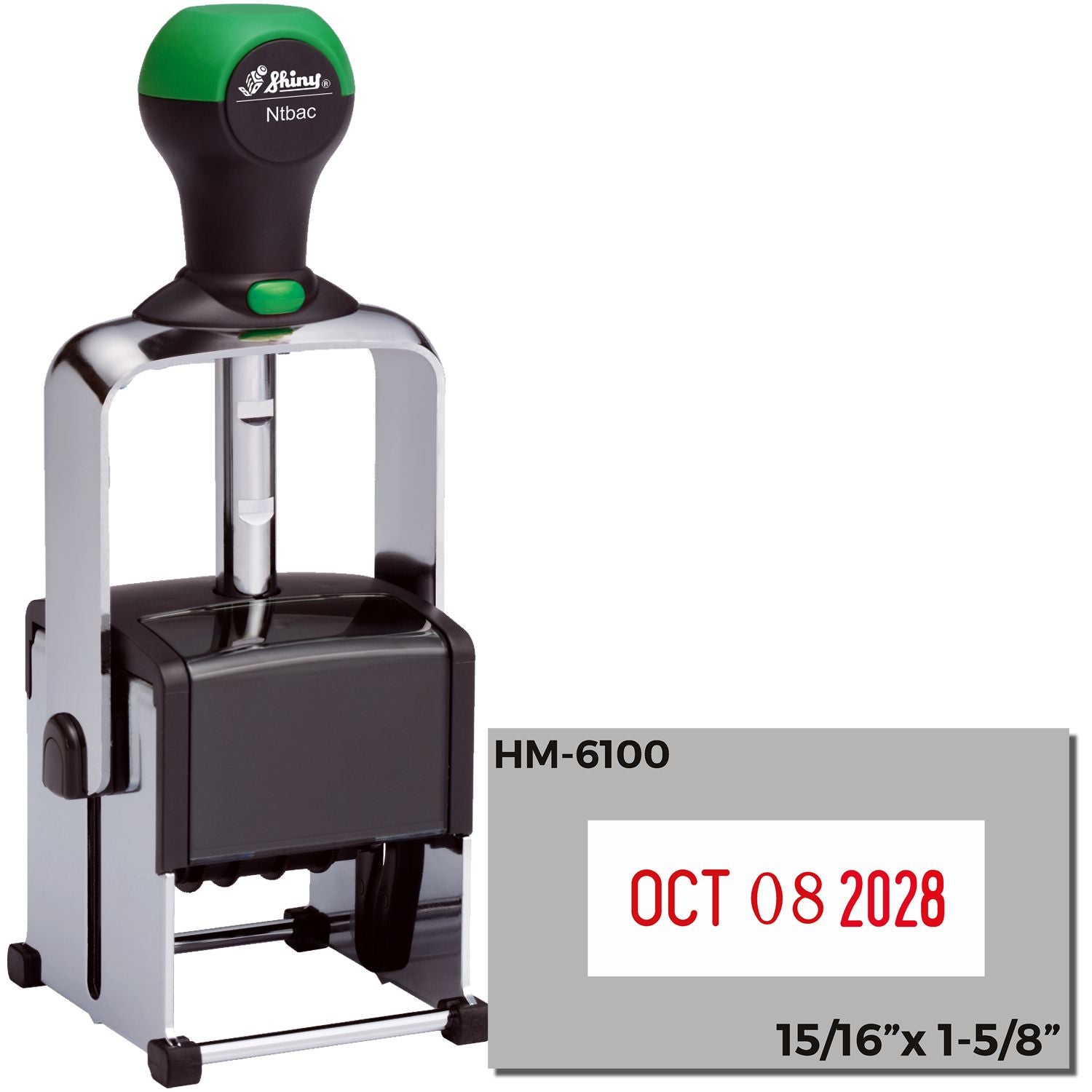 Shiny Heavy Duty Date Stamp 1-3/4 x 1-3/4