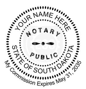 South Dakota Round Notary Stamp Imprint Example