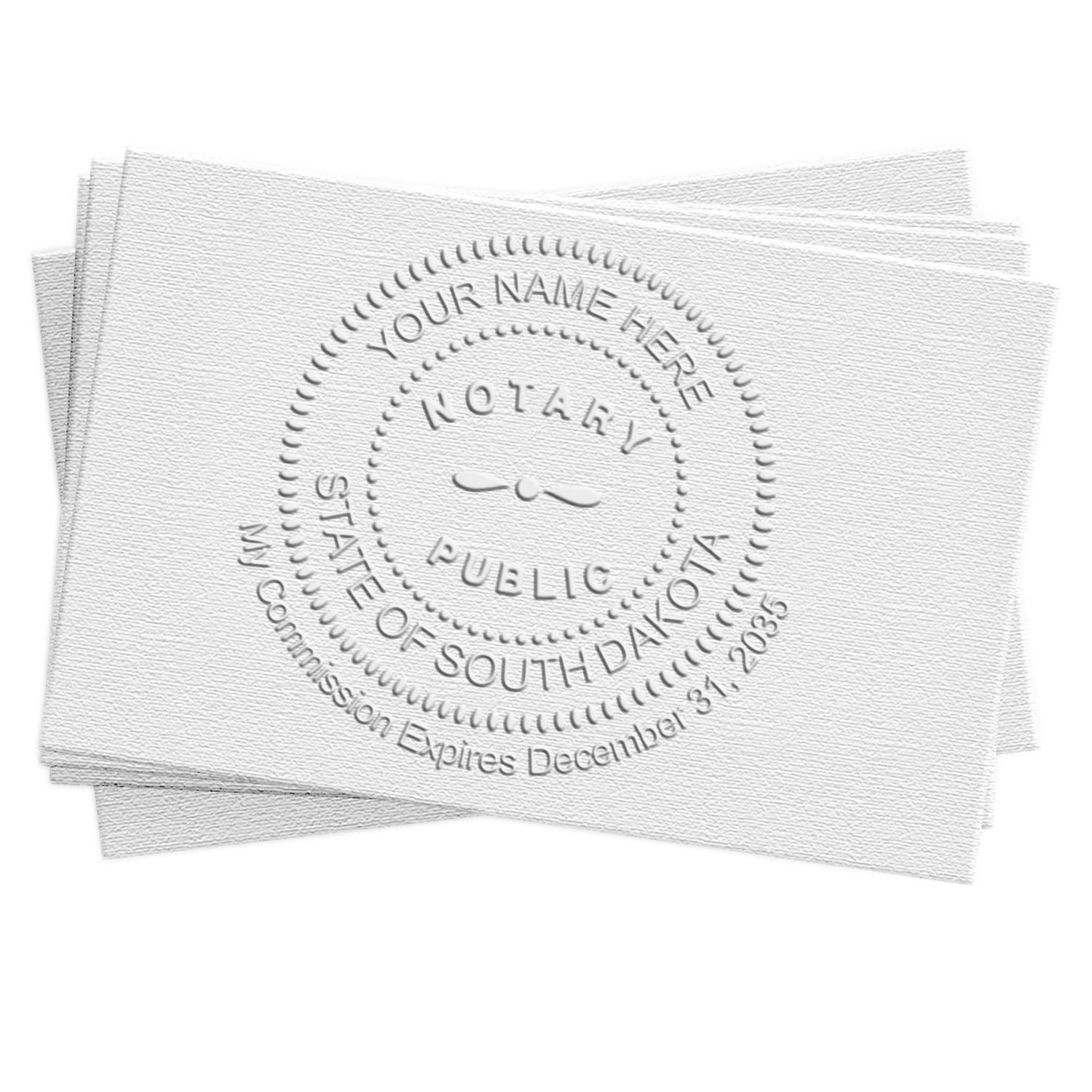 South Dakota Notary Seal and Stamp Kit with Desk Seal and Round Self-Inking Notary Stamper - Engineer Seal Stamps