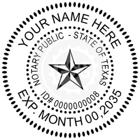 Texas Round Notary Stamp Imprint Example