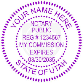 Utah Round Notary Stamp Imprint Example