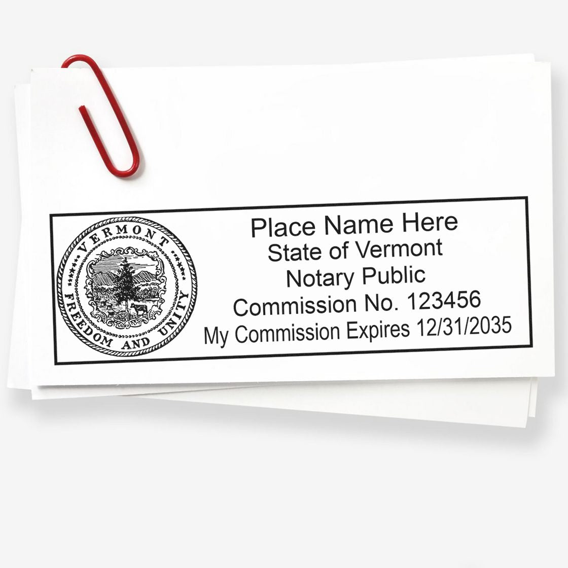 Vermont Notary Stamp and Vermont Notary Seal Bundle Kit with Soft Seal and Rectangular Wood Stamp