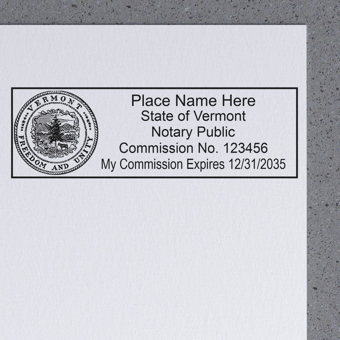 Rectangular Self Inking Vermont Notary Stamp and Vermont Notary Soft Seal