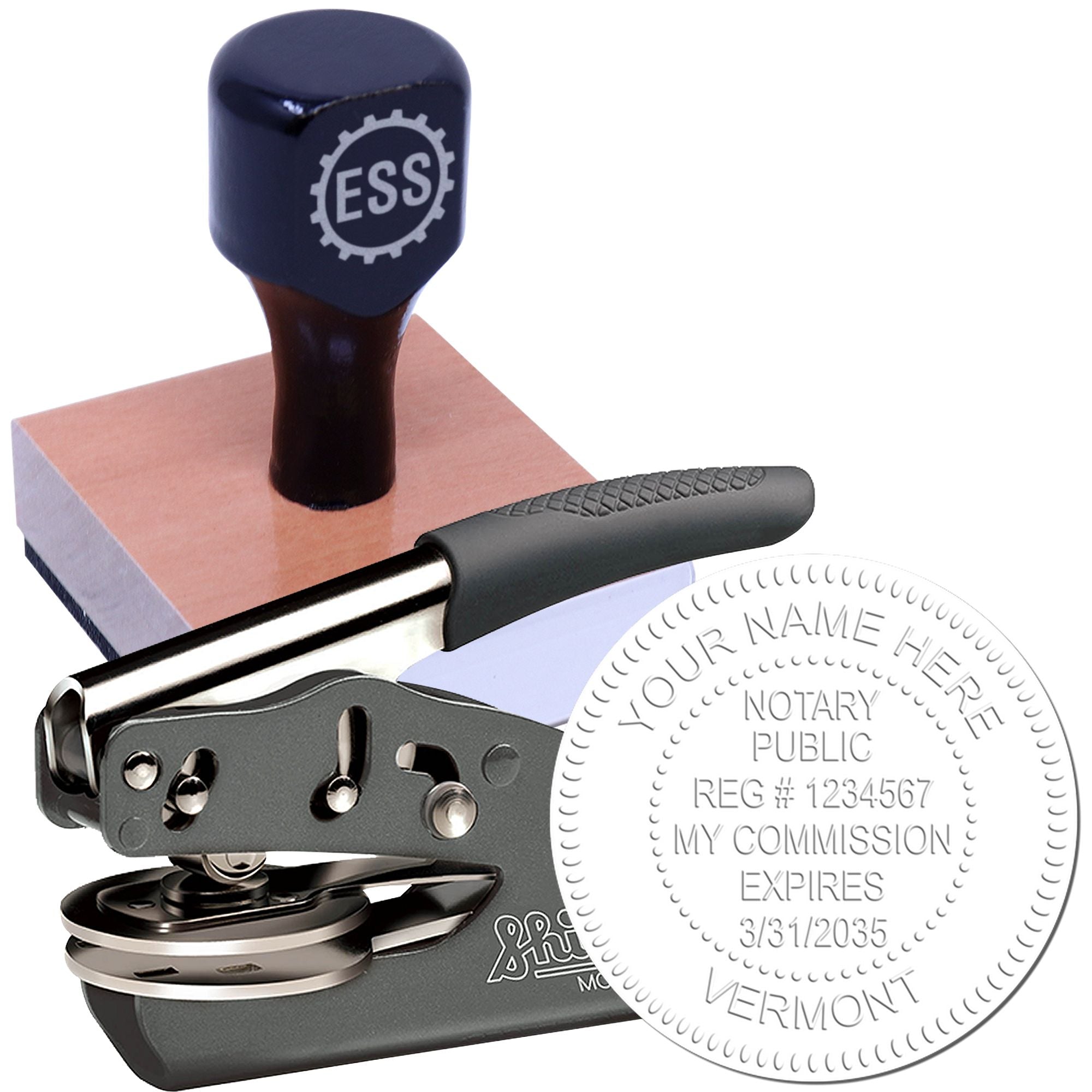 Vermont Notary Supplies with Vermont Notary Seal and Rubber Stamp Bundle Kit