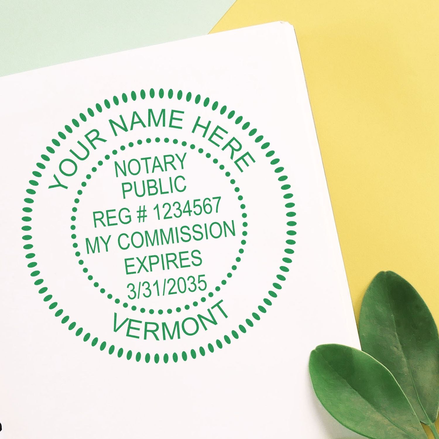 VT Notary Seal and Stamp with Hybrid Notary Seal and Round Notary Stamp