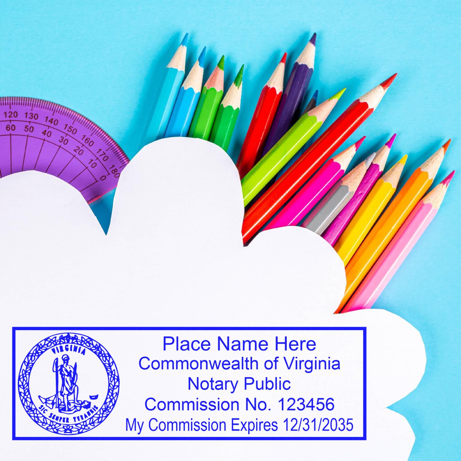 Virginia Notary Public Kit with Rubber Stamps
