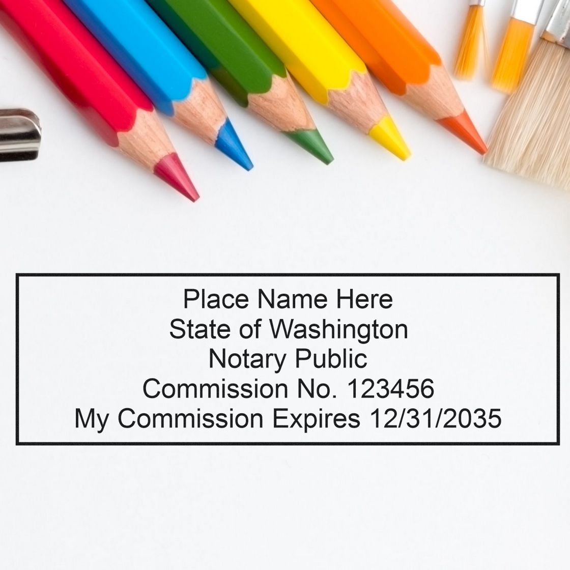 Washington Notary Desk Seal with Rectangular Self Inking Notary Stamp Bundle