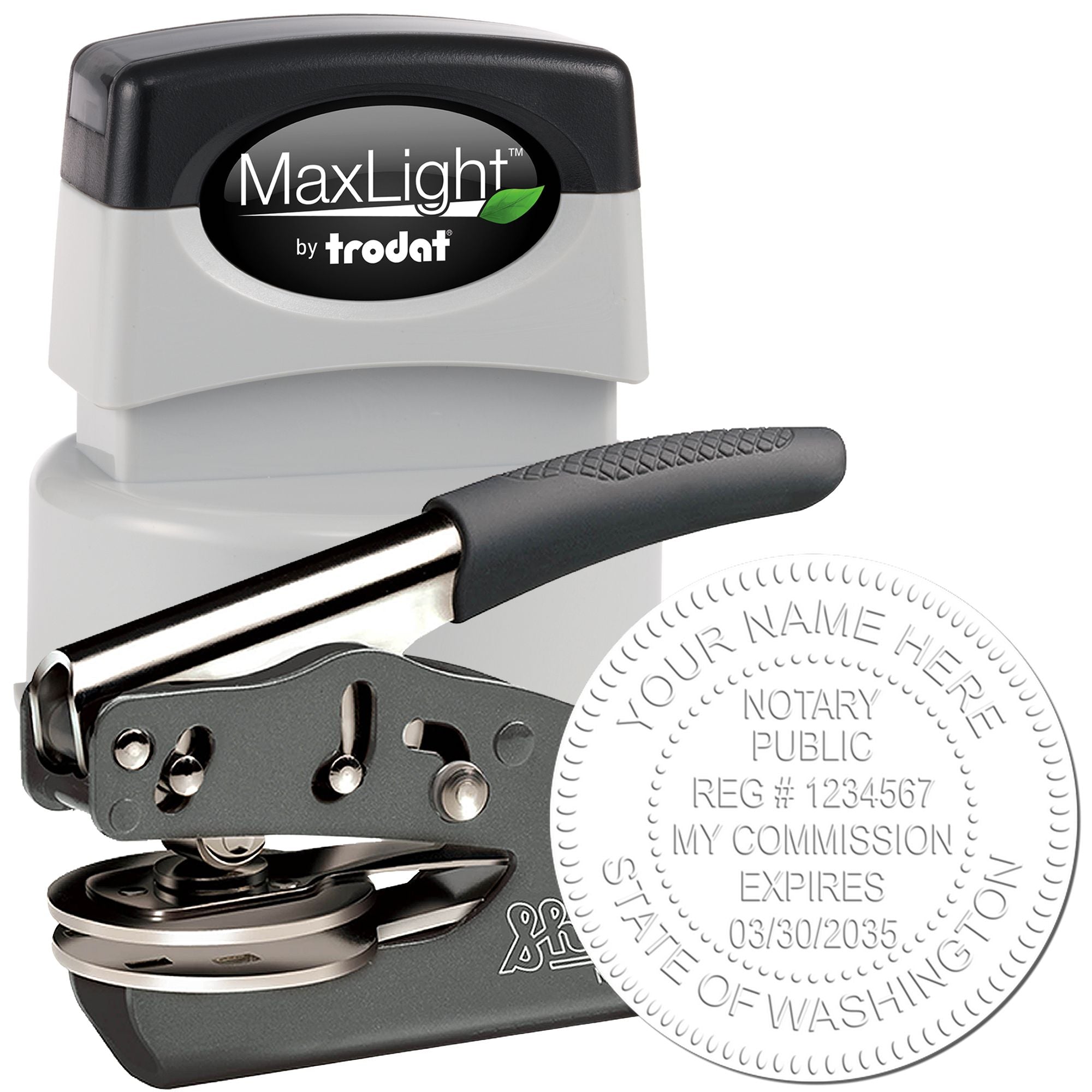 Soft Washington Notary Stamp and Notary Seal Embosser Bundle