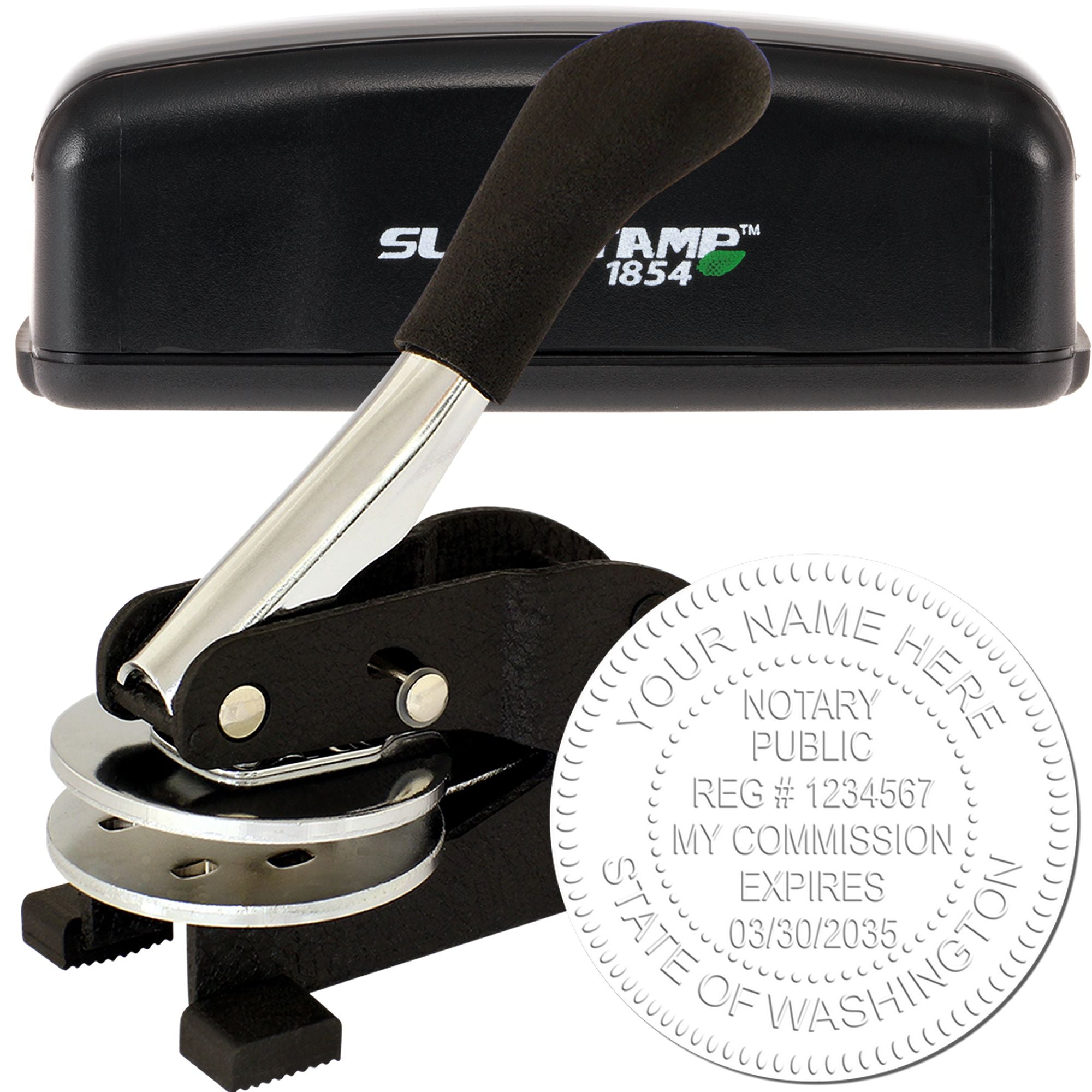 Washington Rectangular Slim Notary Stamp and Seal Kit