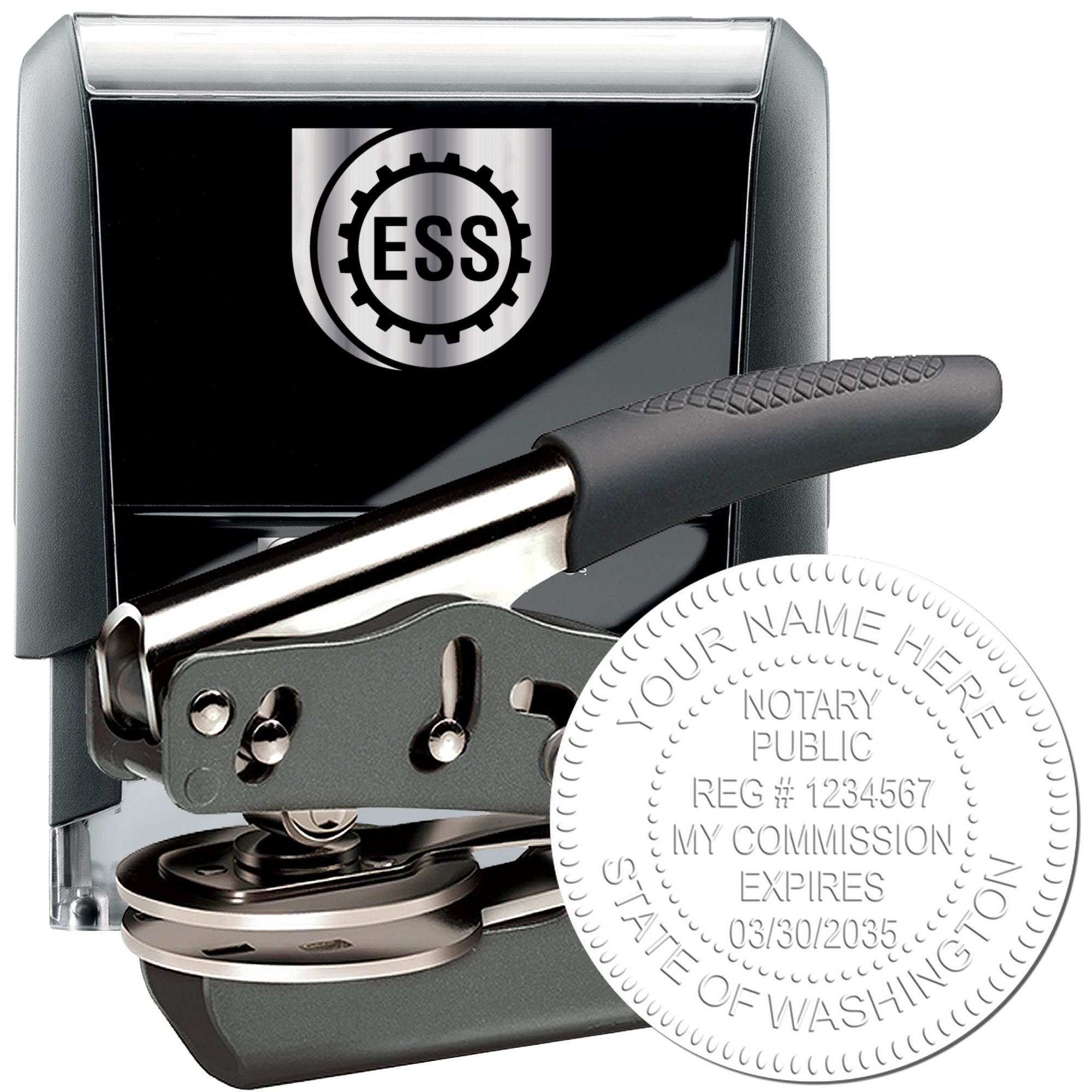 Rectangular Self Inking Washington Notary Stamp and Washington Notary Soft Seal