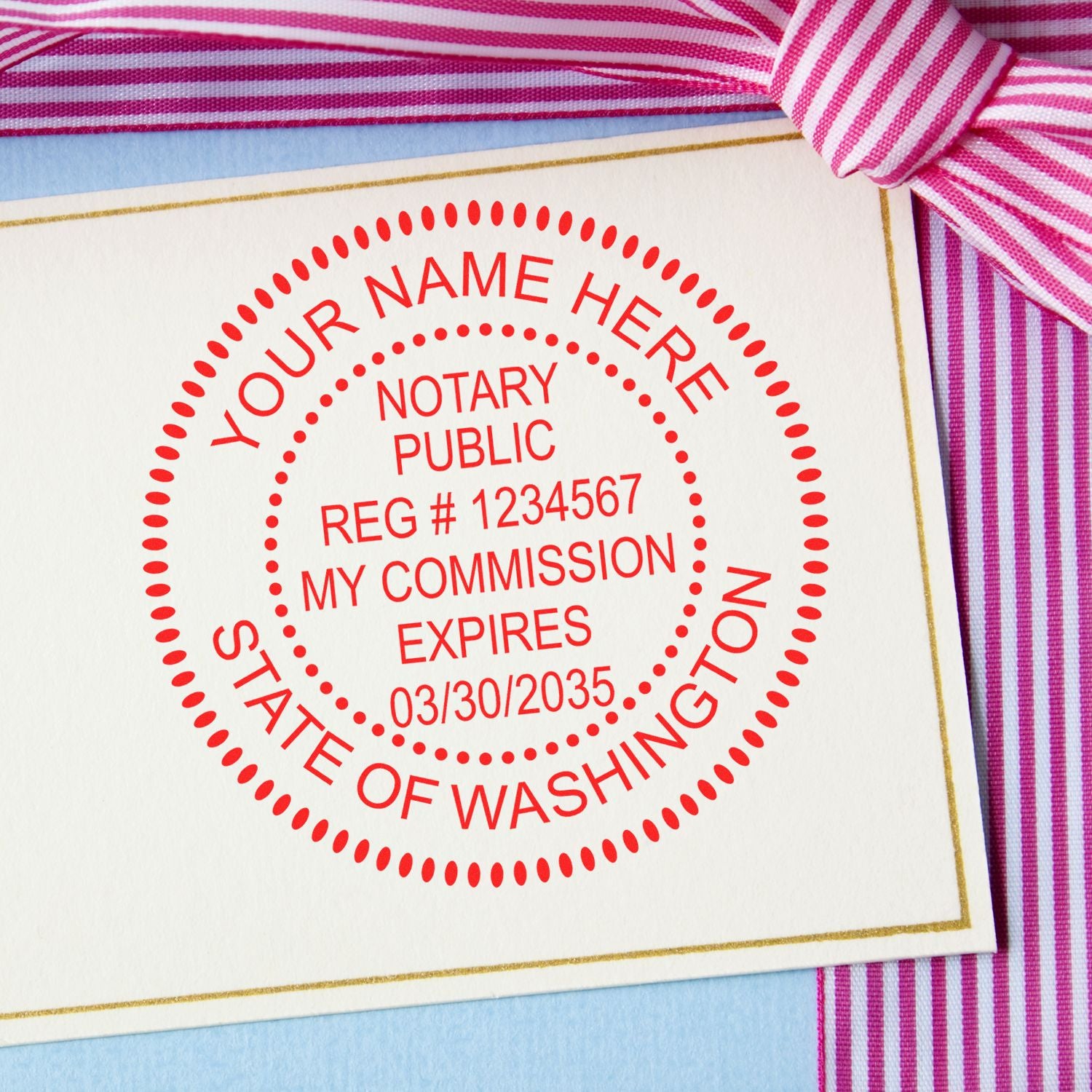 WA Notary Stamp and Seal, Hybrid Seal with Round Self-Inking Notary Stamp