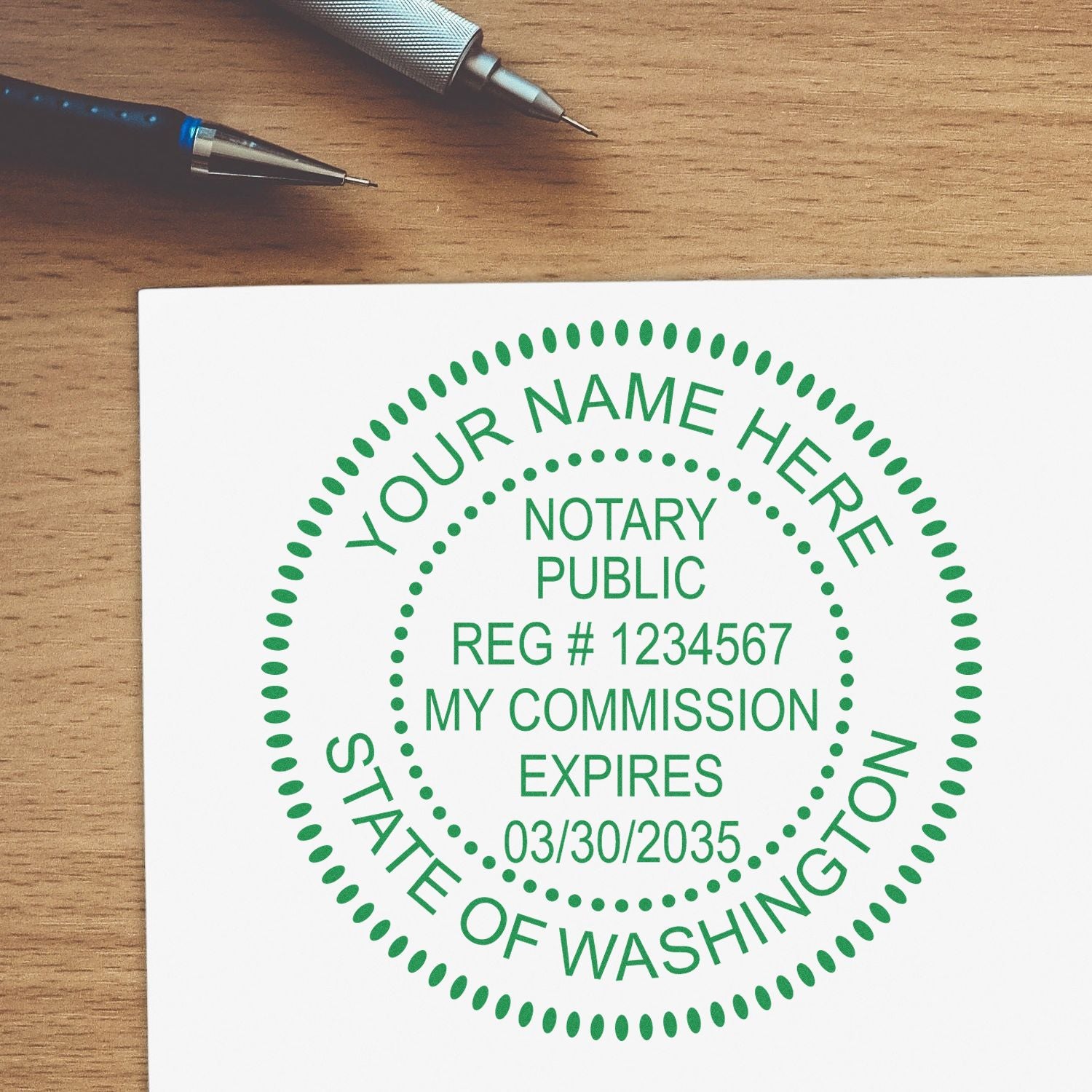 WA Notary Seal and Stamp with Hybrid Notary Seal and Round Notary Stamp