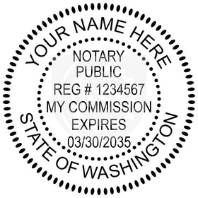 Washington Round Notary Stamp Imprint Example