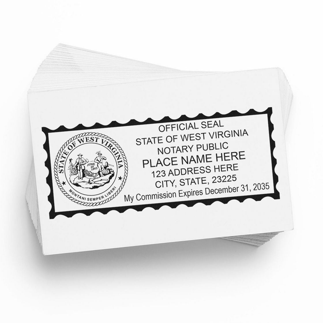 West Virginia Notary Stamp and West Virginia Notary Seal Bundle Kit with Soft Seal and Rectangular Wood Stamp