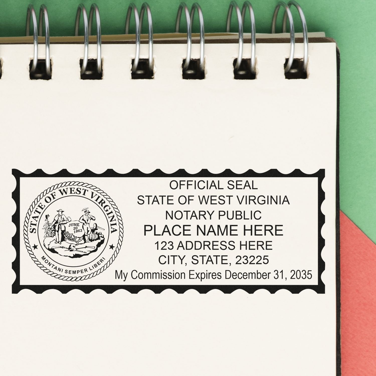 Rectangular Self Inking West Virginia Notary Stamp and West Virginia Notary Soft Seal