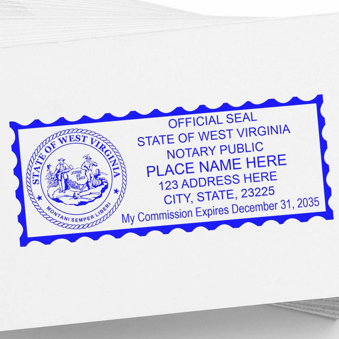 Rectangular Slim and Hybrid Seal West Virginia Notary Supply Stamp and Seal Kit