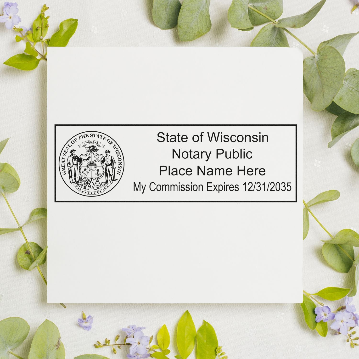 Wisconsin Notary Desk Seal with Rectangular Self Inking Notary Stamp Bundle