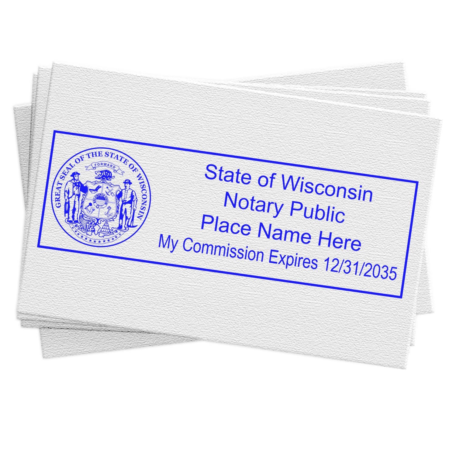 Soft Seal Wisconsin Notary Embossing Seal with Rectangular MaxLight Rectangular MaxLight Notary Stamp Kit