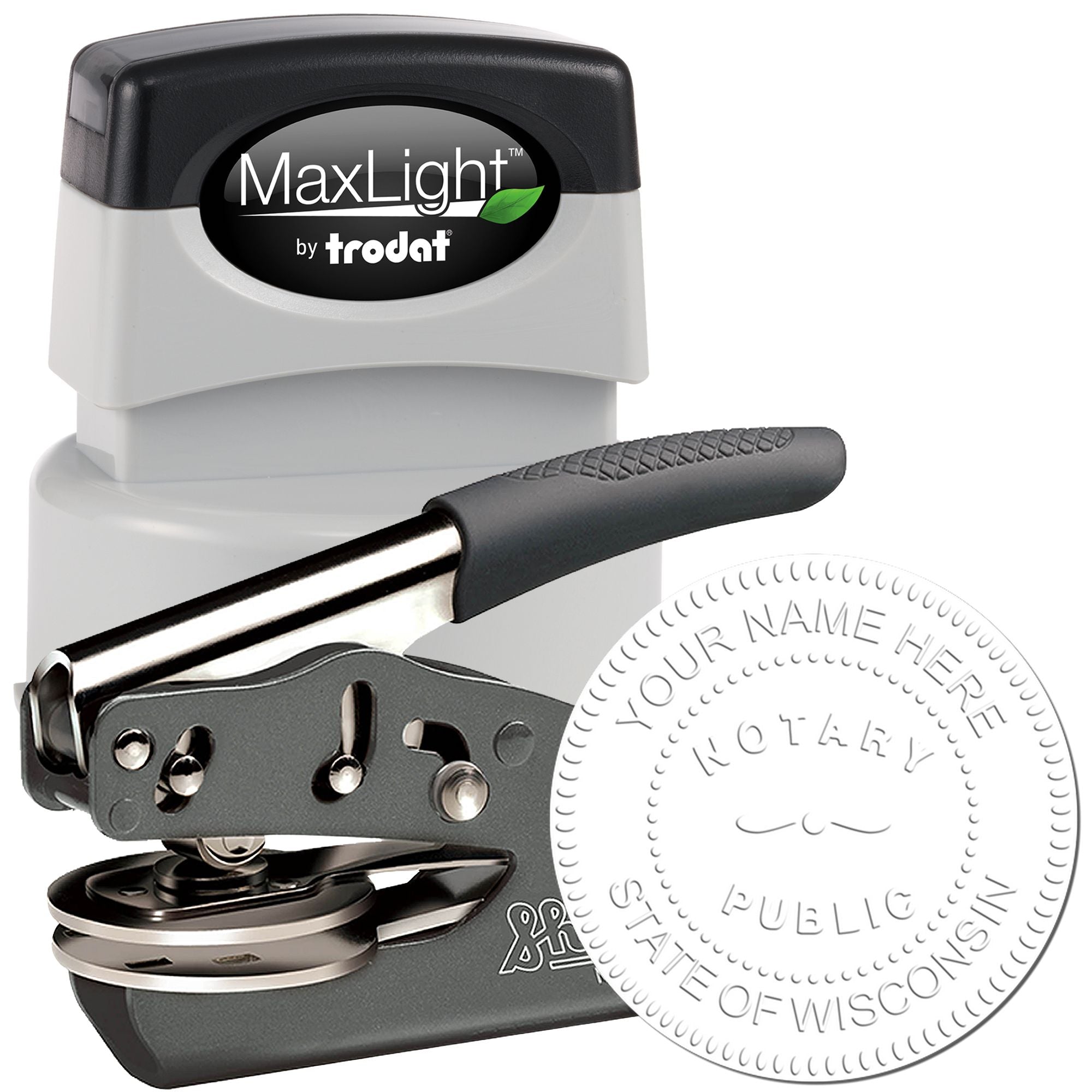 Soft Wisconsin Notary Stamp and Notary Seal Embosser Bundle