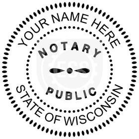 Wisconsin Round Notary Stamp Imprint Example