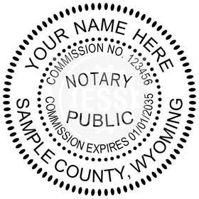 Wyoming Round Notary Stamp Imprint Example
