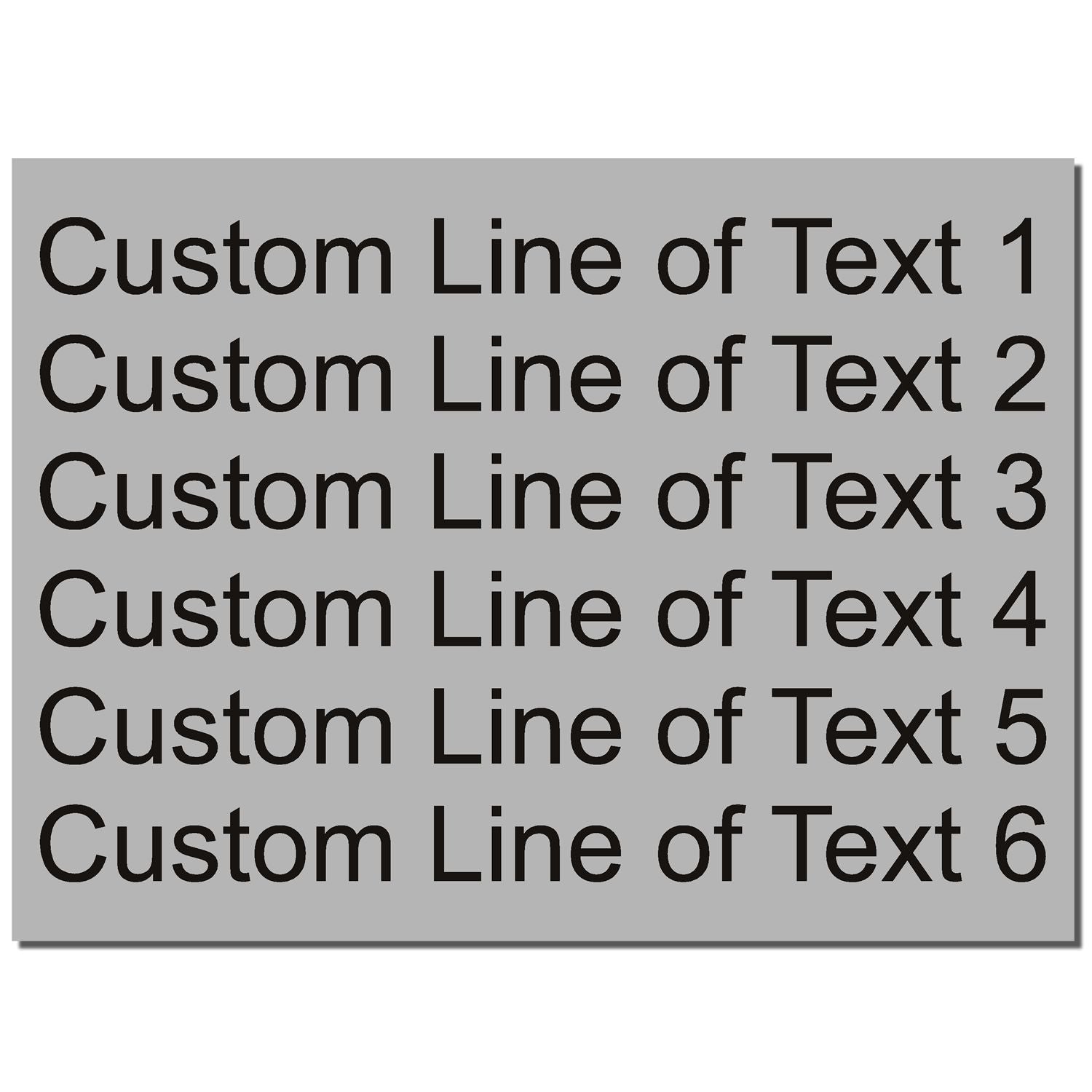 6 Line Box Form Custom Rubber Stamp