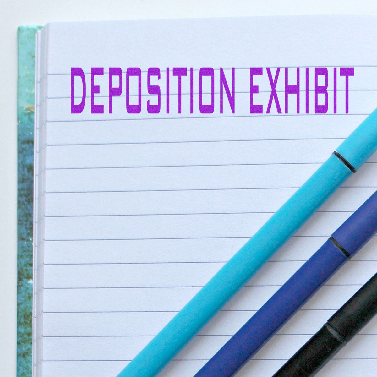 Large Pre-Inked Deposition Exhibit Stamp In Use