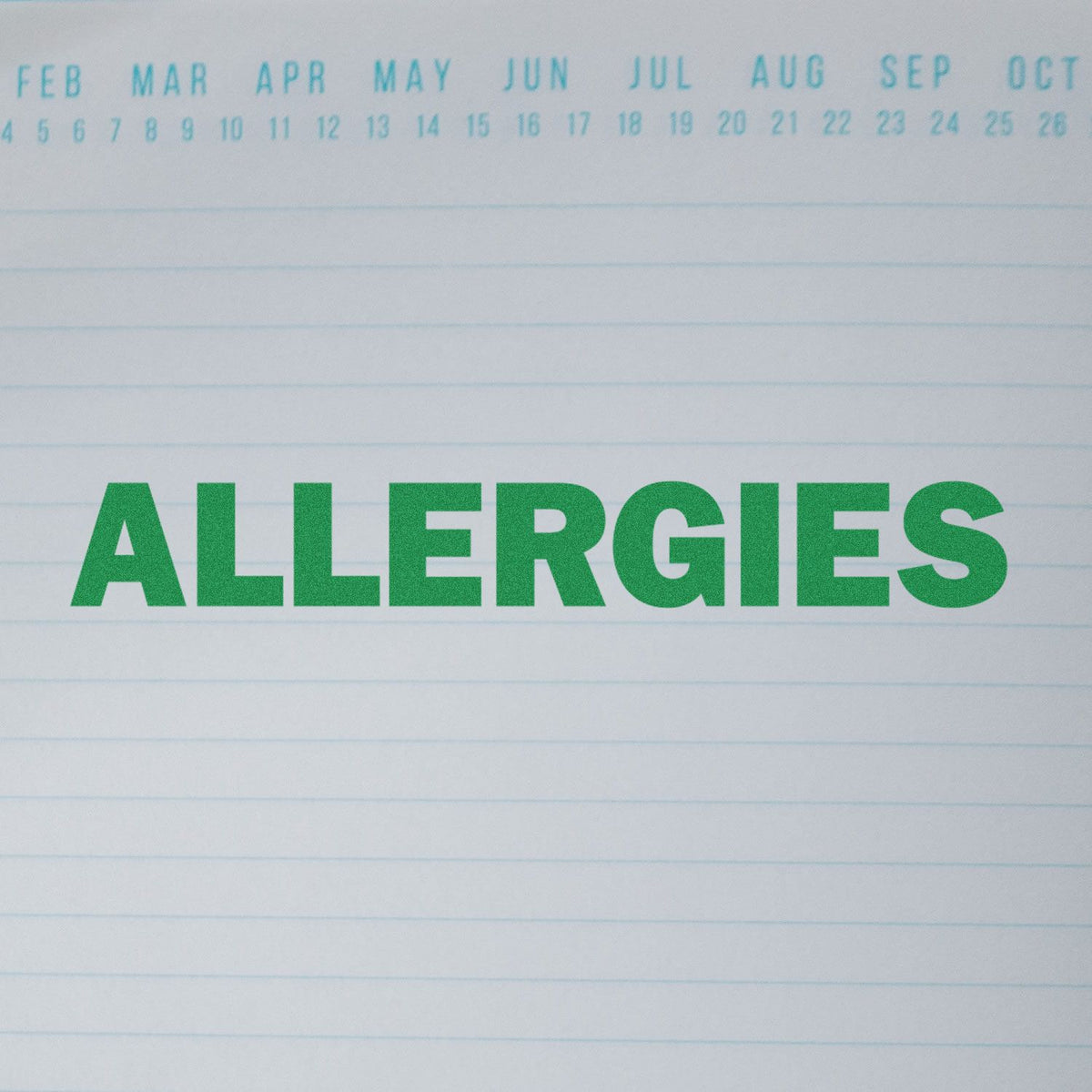 Large Pre-Inked Allergies Stamp In Use