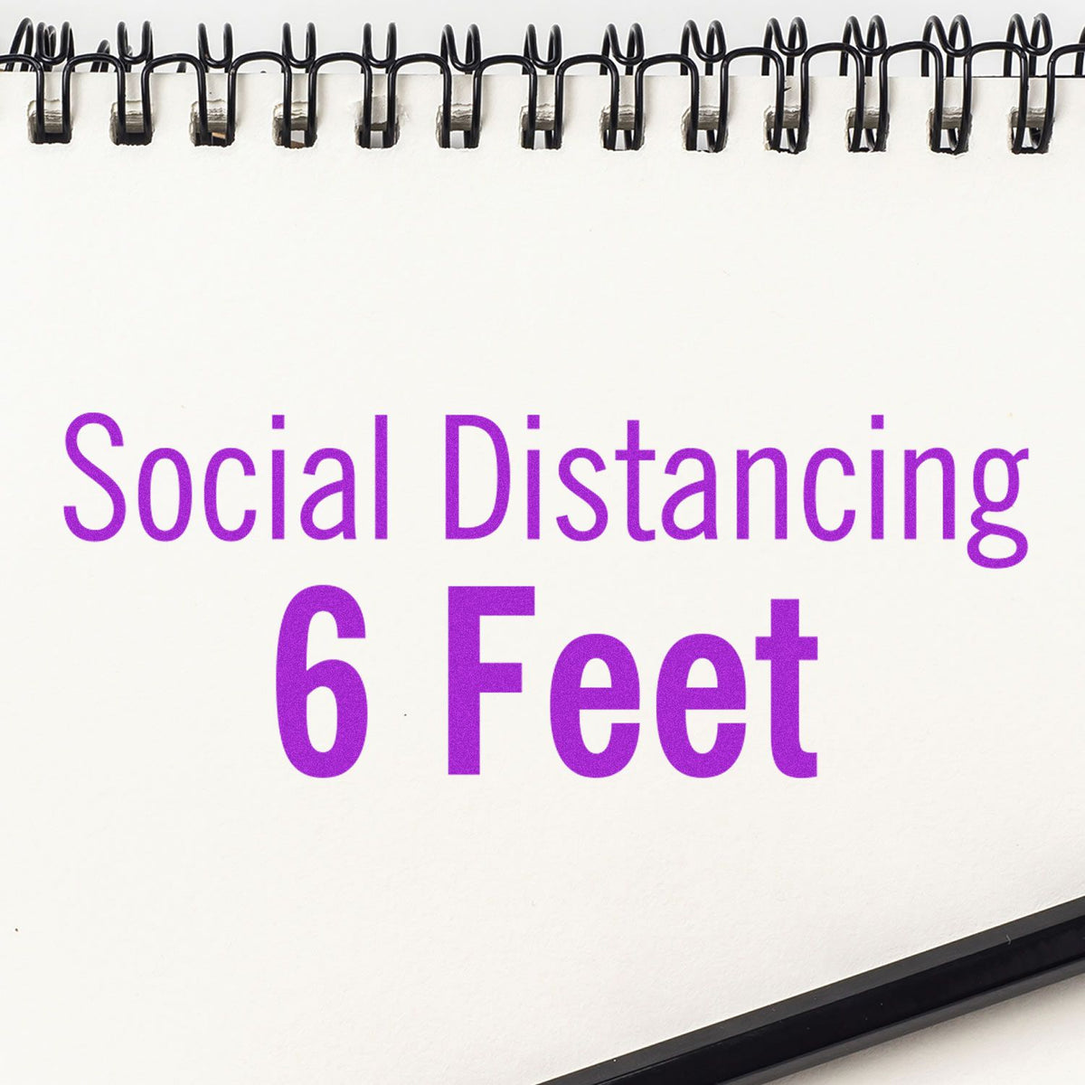Large Self-Inking Social Distancing 6 Feet Stamp In Use