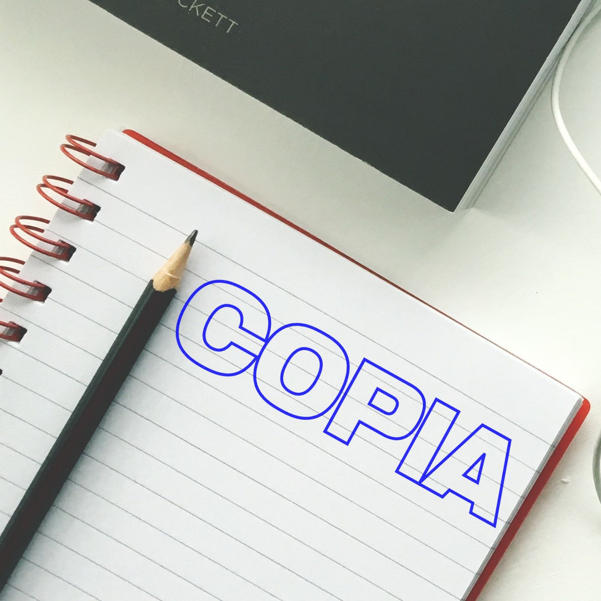 Large Self-Inking Copia Stamp In Use Photo
