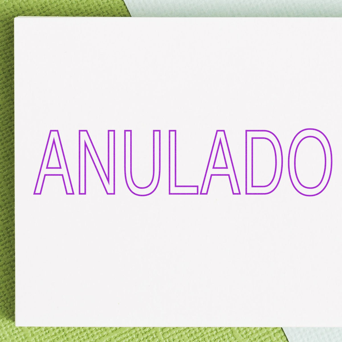 Large Self-Inking Outline Anulado Stamp In Use