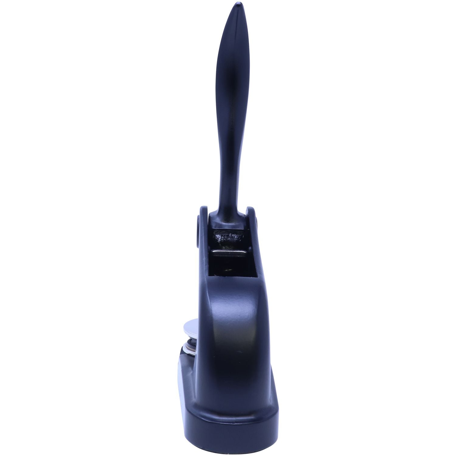 Professional Engineer Black Gift Seal Embosser with a sleek, ergonomic design, shown from the back view. The embosser features a long handle and a sturdy base, ideal for creating precise imprints.