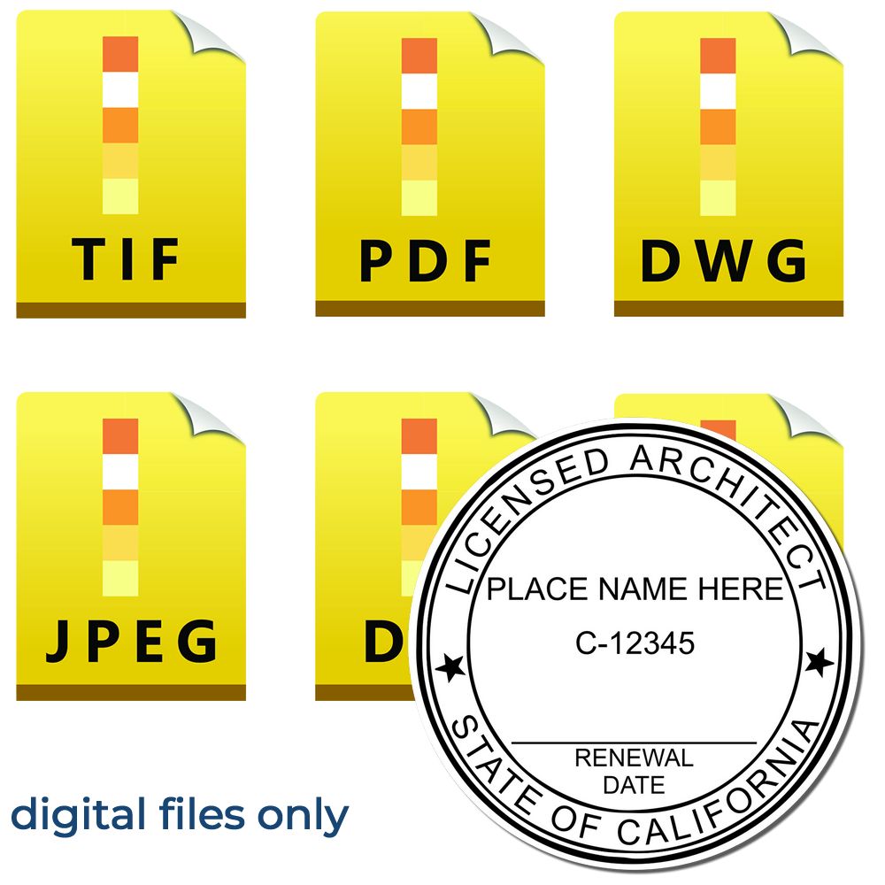 Digital California Architect Stamp, Electronic Seal for California Architect Main Image